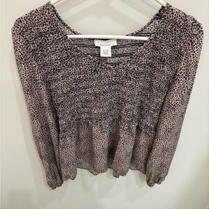 Urban Romantics blouse women’s large leopard print flowy